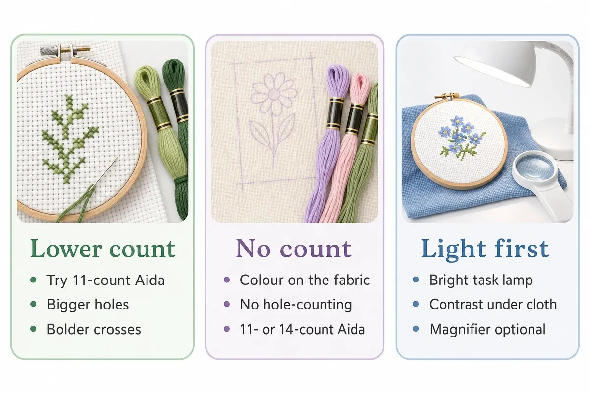 Chooser graphic for lower-count counted kits, no-count kits, and lighting tips