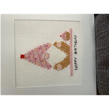 Customer photo for Heritage Gonk Birthday Cupcake Cross Stitch Card Kit