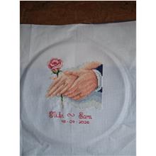 Customer photo for Vervaco Hands and Rose Wedding Sampler Cross Stitch Kit