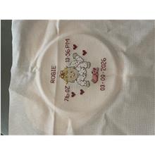 Customer photo for Permin Pink Heart Birth Sampler Cross Stitch Kit