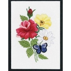 Butterfly and Floral Embroidery