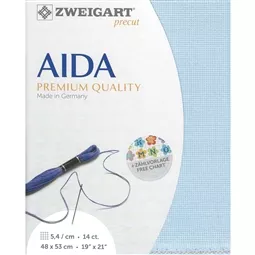 Zweigart 14 Count Aida Pre-Cut - Sky Blue