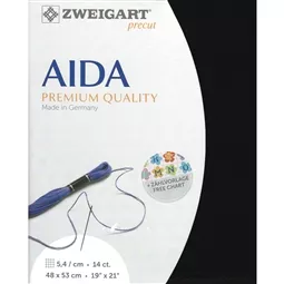 Zweigart 14 Count Aida Pre-Cut - Black