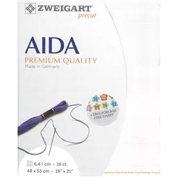 Zweigart 16 Count Aida Pre-Cut - White