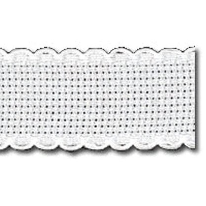 Zweigart 14 count Aida Band 25mm - White/White