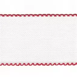Zweigart 14 count Aida Band 50mm - White/Red
