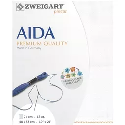 Zweigart 18 Count Aida Pre-Cut - White