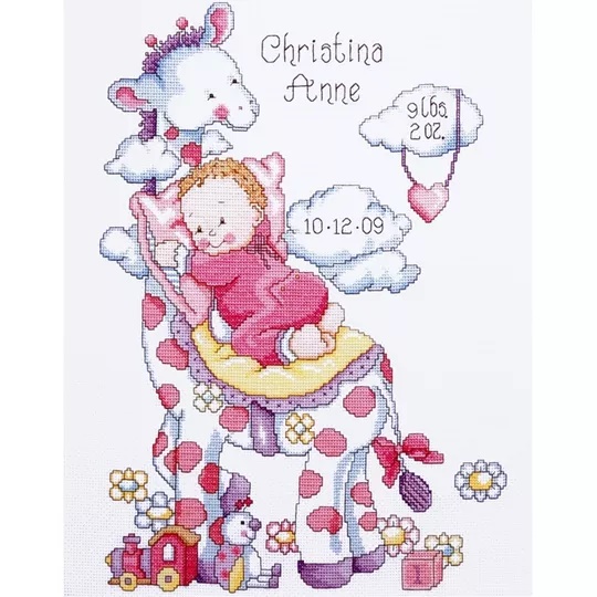 Giraffe Baby Girl Sampler