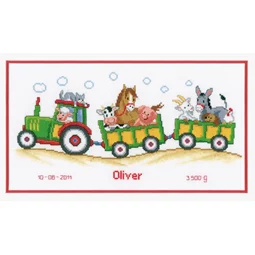 Tractor and Trailer Birth Sampler 