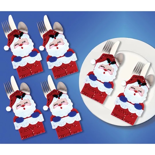 Santa Chimney Silverwear Holders