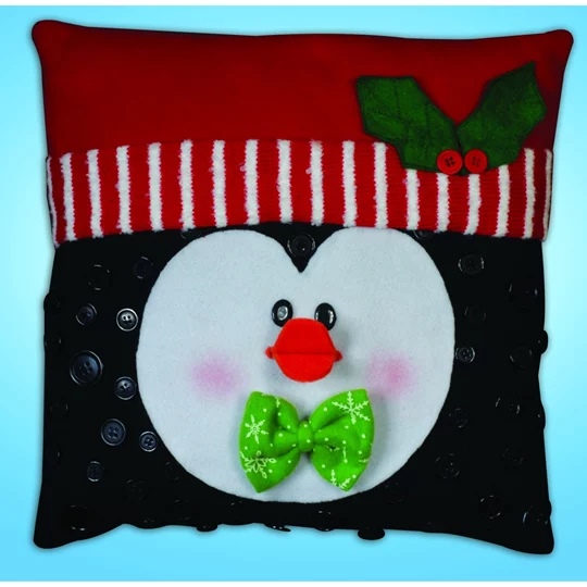 Penguin Button Pillow