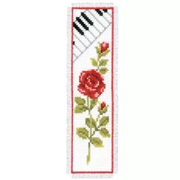 Pink Rose Music Bookmark 