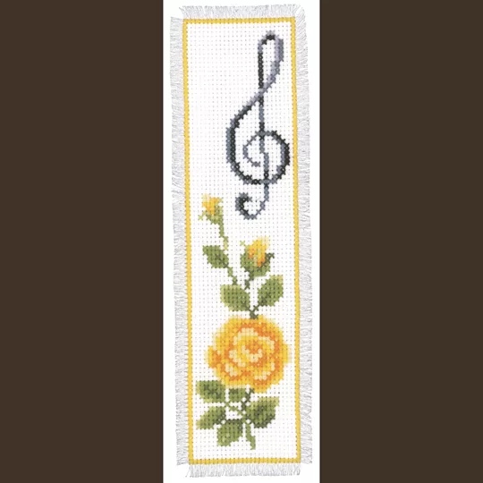 Yellow Rose Music Bookmark 