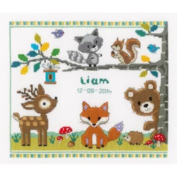 Forest Animals Birth Sampler 