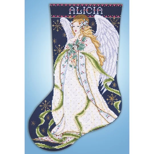 Holly Angel Stocking