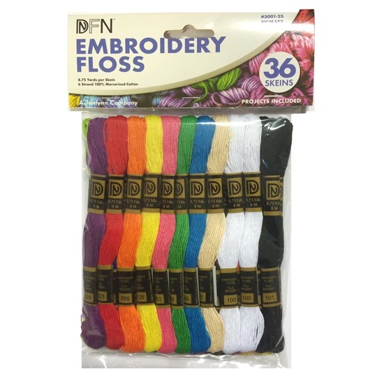 Primary Colours 36 Skein Thread Pack