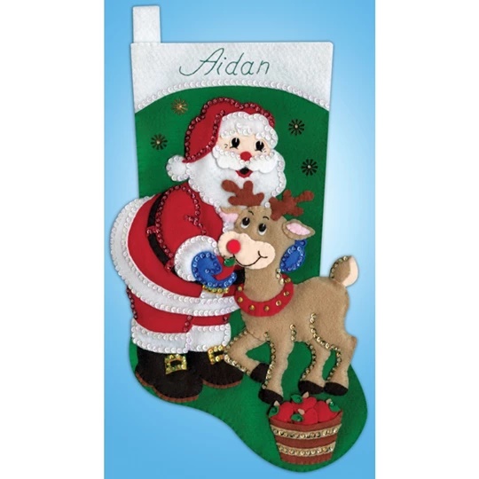 Santa and Reindeer Stocking