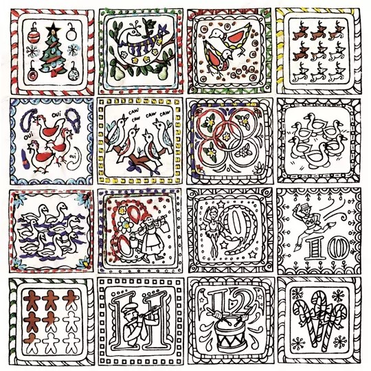 Zenbroidery Printed Fabric - 12 Days of Christmas