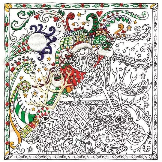 Zenbroidery Printed Fabric - Santa's Sleigh