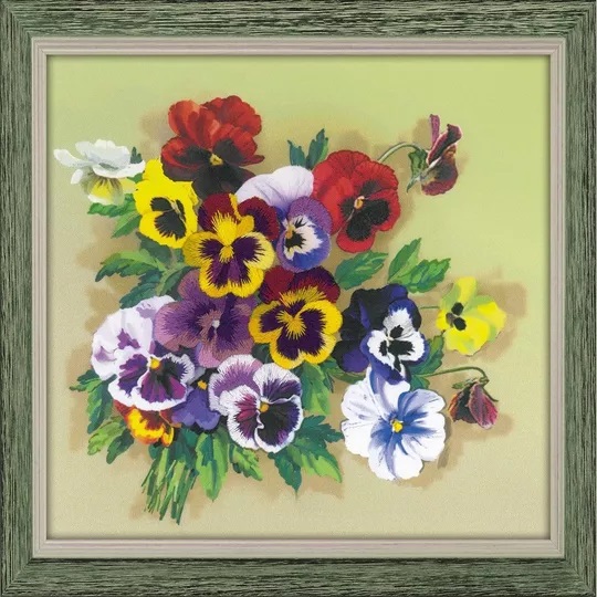 Pansies Satin Stitch
