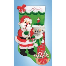 Santa with Mouse Stocking