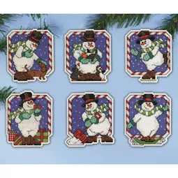 Candy Cane Snowman Ornaments
