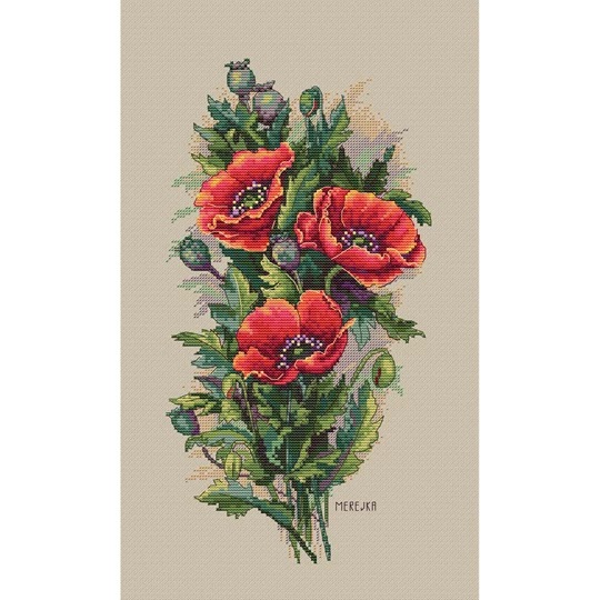 Vintage Poppies on Aida