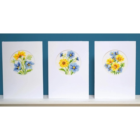 Blue and Yellow Floral Cards 