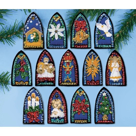 Stained Glass Felt Ornaments
