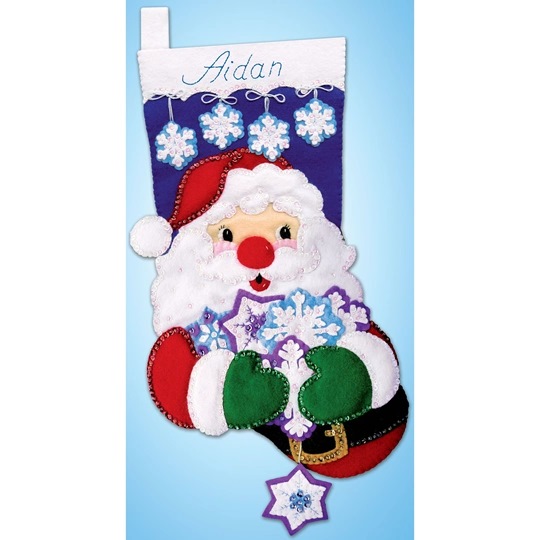 Snowflake Santa Stocking