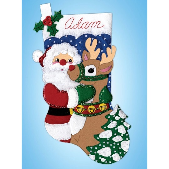 Santa and Deer Stocking