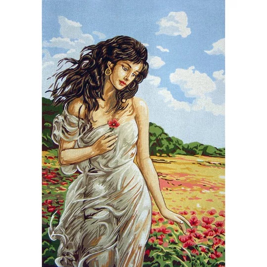 Classic Lady in the Poppy Field