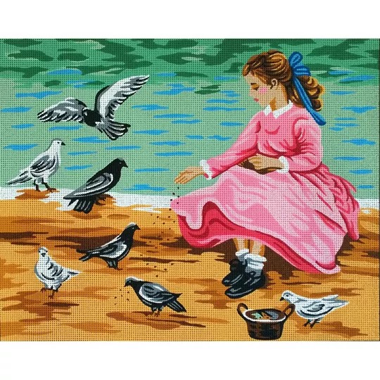 Girl with Pigeons