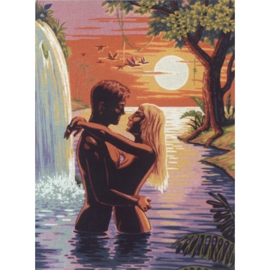Couple by the Waterfall
