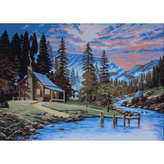 Cabin by a Stream