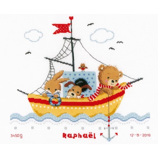 Sailing Boat Birth Sampler