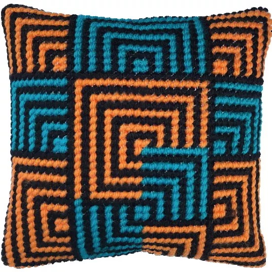 Blue and Gold Bargello