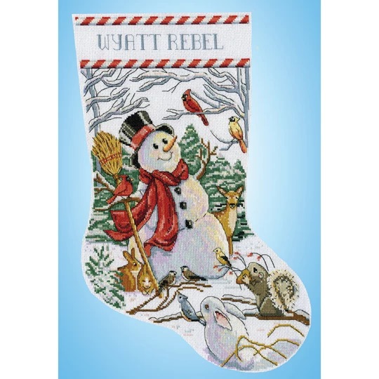 Woodland Snowman Stocking
