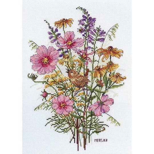 September Flowers and Wren