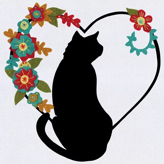 Cat in Heart Silhouette