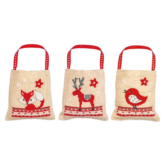 Christmas Animals Gift Bags Set of 3 
