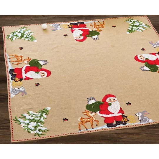 Santa and Owl Tree Skirt/Mat