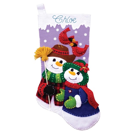 Snow Couple Stocking
