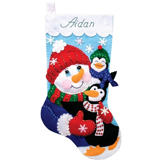 Snowman and Penguin Stocking
