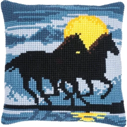 Horses in Moonlight Cushion 