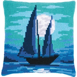 Sailboat in Moonlight Cushion 