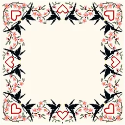 Swallows and Hearts Tablecloth