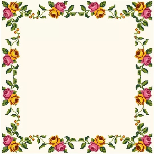 Pink and Yellow Rose Tablecloth