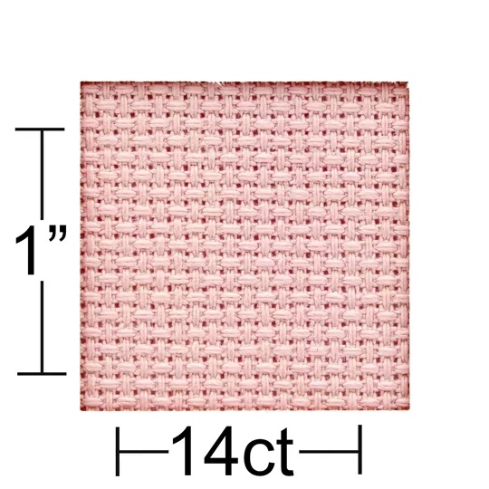 14 count Medium Pink Aida 15 x 18 Inches