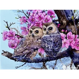 Owls in Spring Blossom